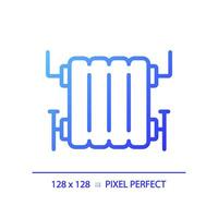 2D pixel perfect gradient water heater icon, isolated vector, blue thin line illustration representing plumbing. vector