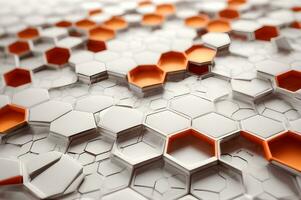 Abstract hexagon background. 3d illustration AI generated. photo