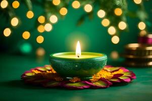 Festival of Lights, Diwali Celebrations. AI generated. photo