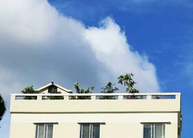 blue sky background with tiny clouds. Dhaka, Bangladesh. photo