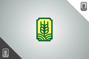 Wheat logo. Minimal and modern logotype. Perfect logo for business related to agriculture industry, wheat farm, farm field, natural harvest, breeder. Isolated background. Vector eps 10.