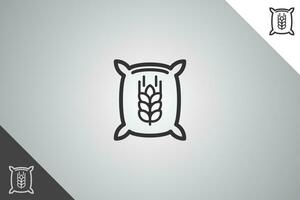 Wheat logo. Minimal and modern logotype. Perfect logo for business related to agriculture industry, wheat farm, farm field, natural harvest, breeder. Isolated background. Vector eps 10.