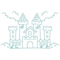 fairytale castle hand drawn style vector