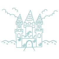 printable castle coloring page outline vector