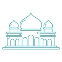 mosque building coloring page for kids vector