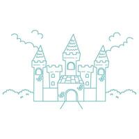 fairytale castle hand drawn design vector