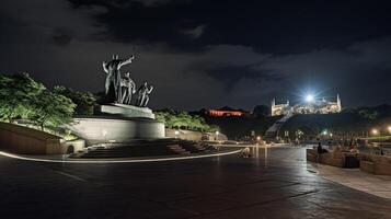 noche ver de nacional héroes acre. generativo ai foto