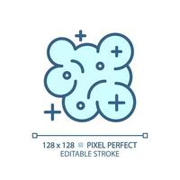 Nebula pixel perfect light blue icon. Stellar system. Star formation. Milky way. Cosmic dust. Outer space. RGB color sign. Simple design. Web symbol. Contour line. Flat illustration. Isolated object vector