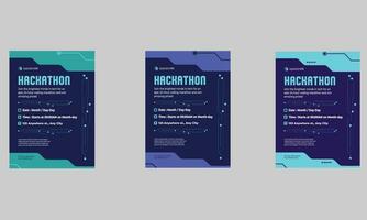 Hackathon flyer design vector Templates