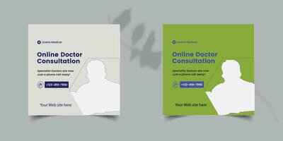 contact your doctor online  Free social media post design at 2024 vector