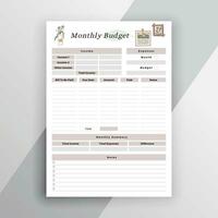 Monthly Budget Vector Editable file
