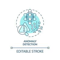 2D editable blue icon anomaly detection concept, isolated vector, predictive maintenance thin line monochromatic illustration. vector