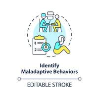 2D editable identify maladaptive behaviors thin line icon concept, isolated vector, multicolor illustration representing behavioral therapy. vector