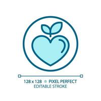 2D pixel perfect editable blue healthy food icon, isolated vector, thin line illustration representing allergen free. vector