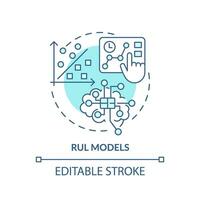 2D editable blue icon RUL models concept, isolated vector, predictive maintenance thin line monochromatic illustration. vector