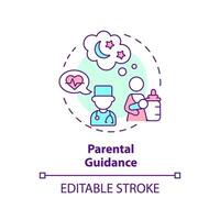 Parental guidance concept icon. Health advice. Pediatric service. Baby pediatrician. Medical consultation abstract idea thin line illustration. Isolated outline drawing. Editable stroke vector