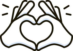 Heart hands icon emoji sticker vector