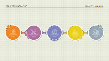 infografía proceso diseño con íconos y 5 5 opciones o pasos. vector