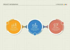 infografía proceso diseño con íconos y 3 opciones o pasos. vector