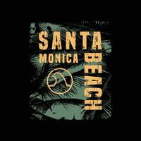 Santa monica beach Illustration typography for t shirt, poster, logo, sticker, or apparel merchandise vector