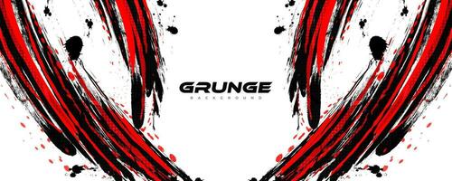 Abstract Red and Black Brush Background with Halftone Effect. Brush Stroke Illustration for Banner, Poster, or Sports Background. Scratch and Texture Elements For Design vector