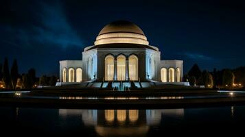 noche ver de el mausoleo de Mahoma v. generativo ai foto