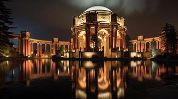 noche ver de palacio de multa letras. generativo ai foto