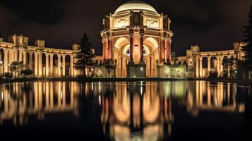 noche ver de palacio de multa letras. generativo ai foto