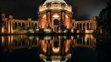 noche ver de palacio de multa letras. generativo ai foto