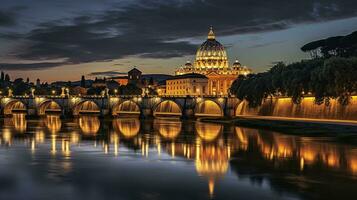 noche ver de Vaticano museos generativo ai foto