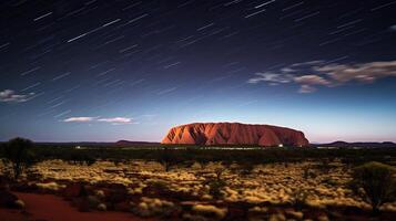 Night view of Uluru - Ayers Rock. Generative AI photo