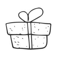 gift line illustration icon on white background vector