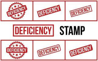 Deficiency rubber grunge stamp set vector