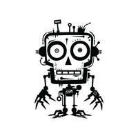 Hand drawn robot or robotic vector illustration