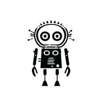 Hand drawn robot or robotic vector illustration