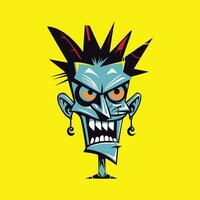 Head of a dead zombie Cartoon Character Illustration vector