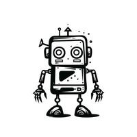 Hand drawn robot or robotic vector illustration