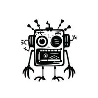 Hand drawn robot or robotic vector illustration