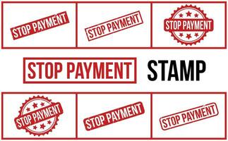 Stop Payment Rubber Stamp Set Vector