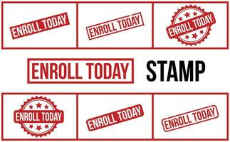 Enroll Today Rubber Stamp Set Vector