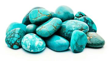 Photo of Turquoise isolated on white background. Generative AI