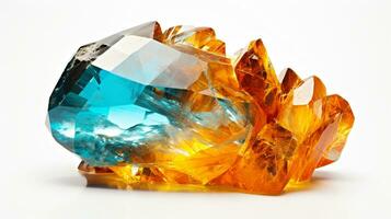 Photo of Topaz isolated on white background. Generative AI