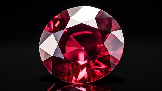 Photo of Ruby isolated on white background. Generative AI