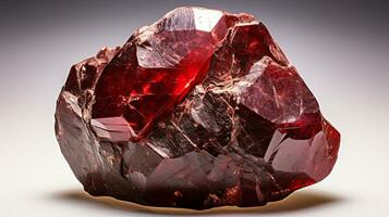 Photo of Garnet isolated on white background. Generative AI