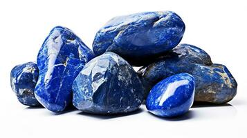 Photo of Lapis Lazuli isolated on white background. Generative AI