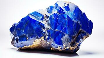 Photo of Lapis Lazuli isolated on white background. Generative AI