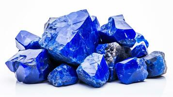 Photo of Lapis Lazuli isolated on white background. Generative AI