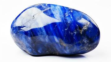 Photo of Lapis Lazuli isolated on white background. Generative AI