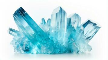 Photo of Aquamarine isolated on white background. Generative AI