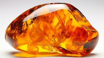 Photo of Amber isolated on white background. Generative AI